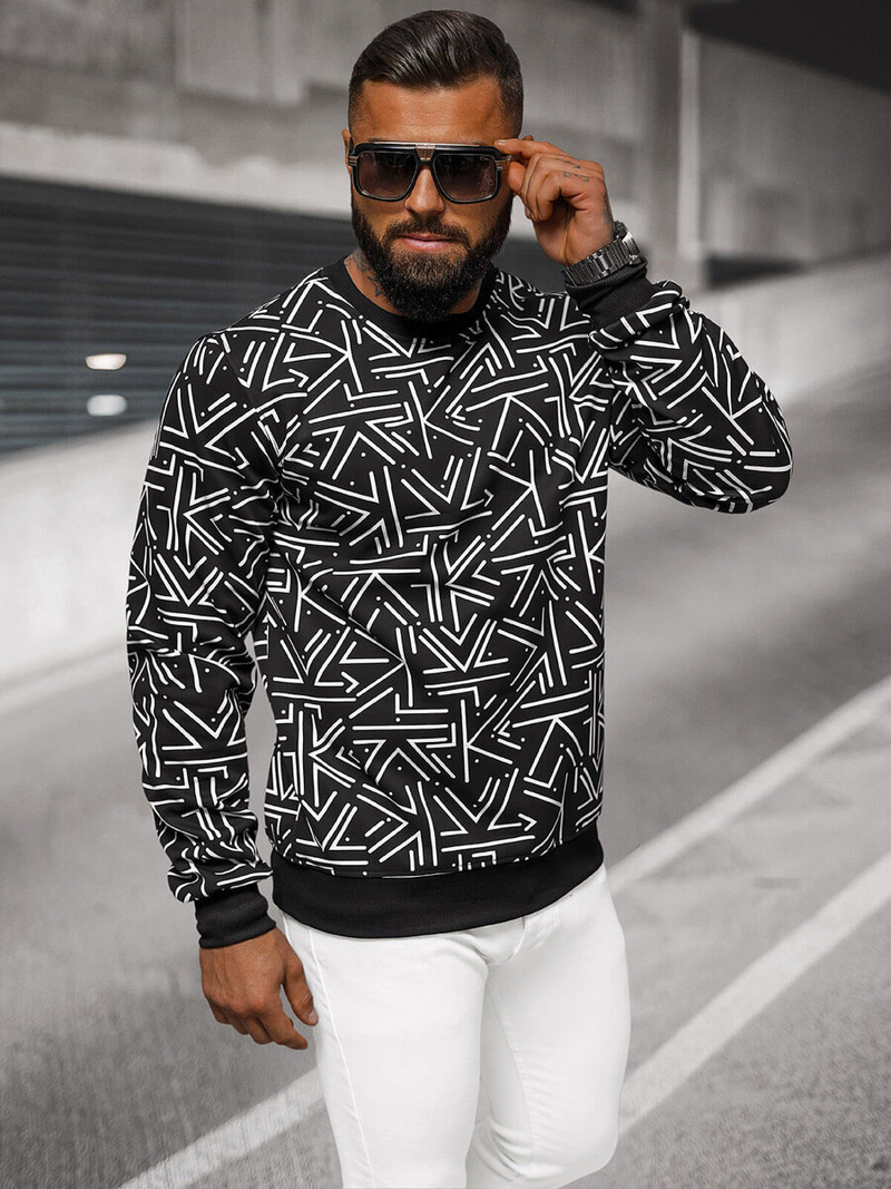 Sudadera de hombre negra OZONEE JS/8B1219/3