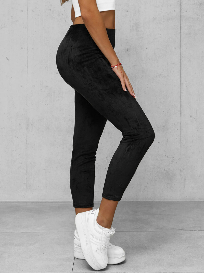 Pantalón velour de chándal para mujer negras OZONEE JS/92K521/3