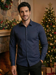 Camisa de hombre azul marino OZONEE V/V183Z