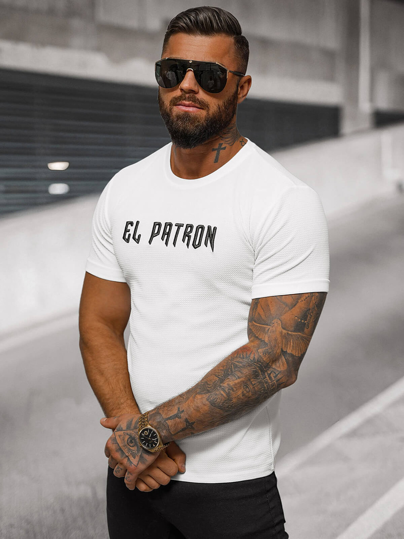Camiseta de hombre blanco OZONEE O/T7283
