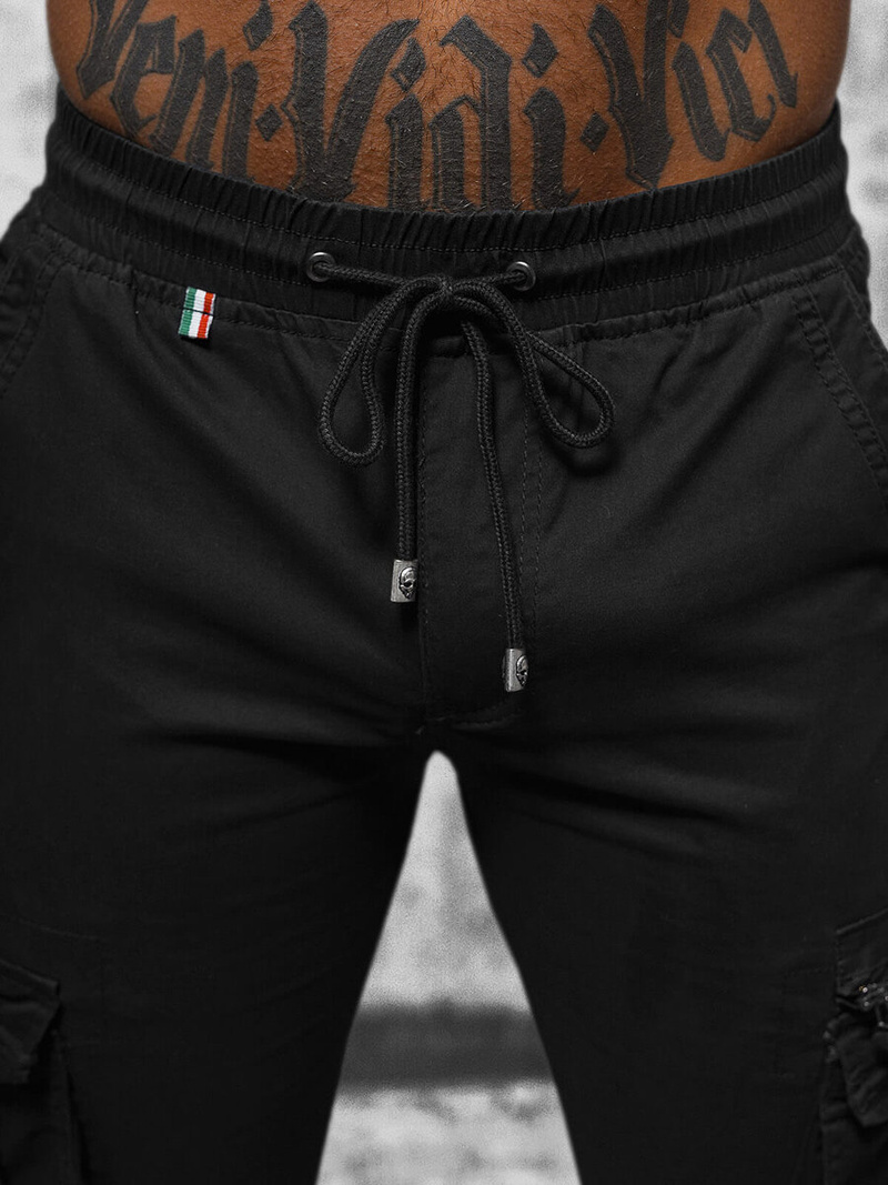 Pantalón chino jogger de hombre negras OZONEE NB/MP0201N