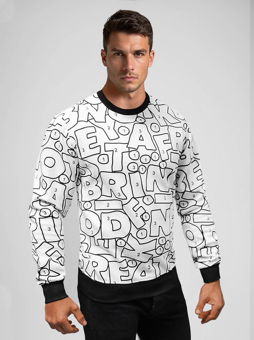 Sudadera de hombre blanca OZONEE JS/8B1136/1Z