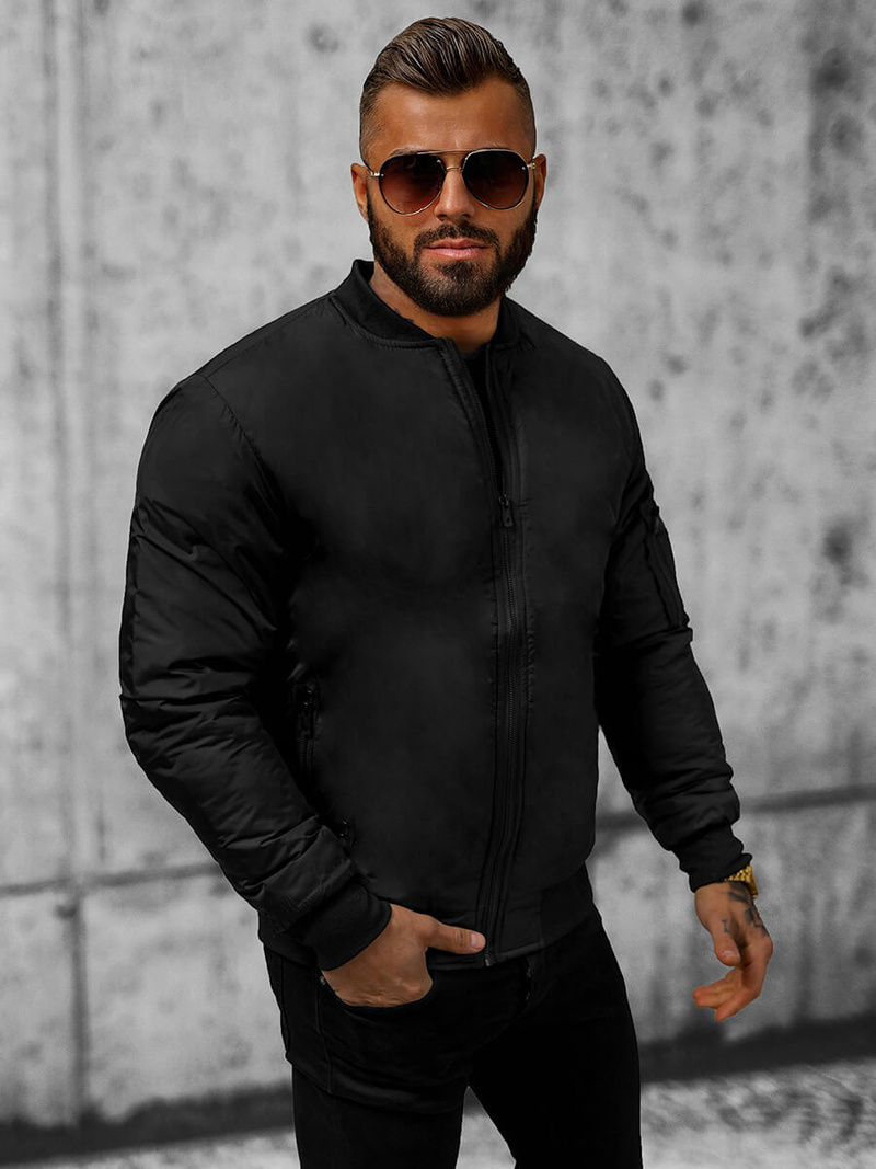 Chaqueta de hombre negra OZONEE JS/AK95Z