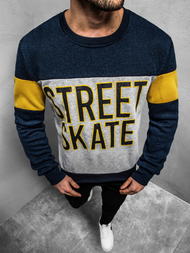 Sudadera de hombre azul marino OZONEE JS/KS1901Z