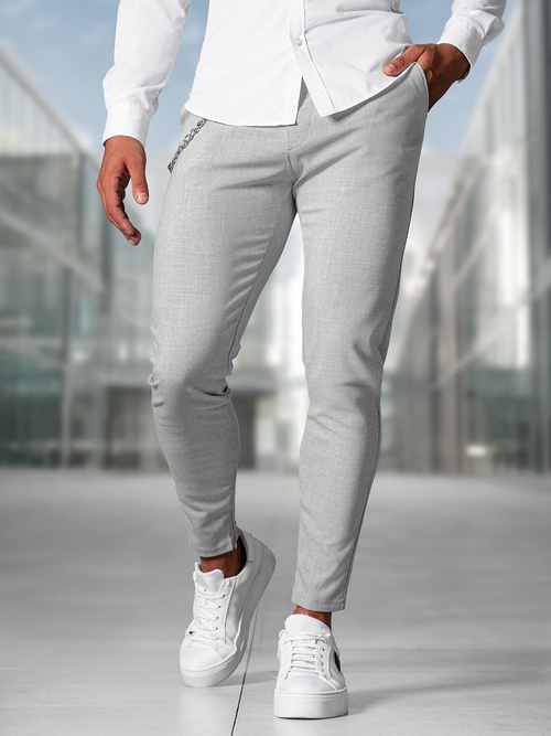 Pantalón chino de hombre gris OZONEE DJ/3300Z
