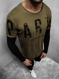 Camiseta de manga larga de hombre verde OZONEE O/1292Z