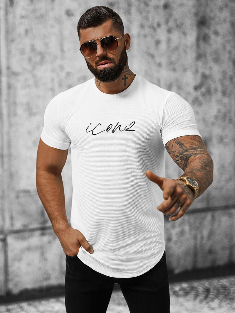 Camiseta de hombre blanco OZONEE O/P1108