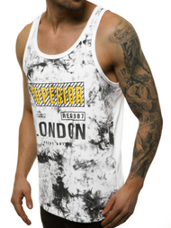 Camiseta sin mangas de hombre blanca OZONEE JS/SS11037