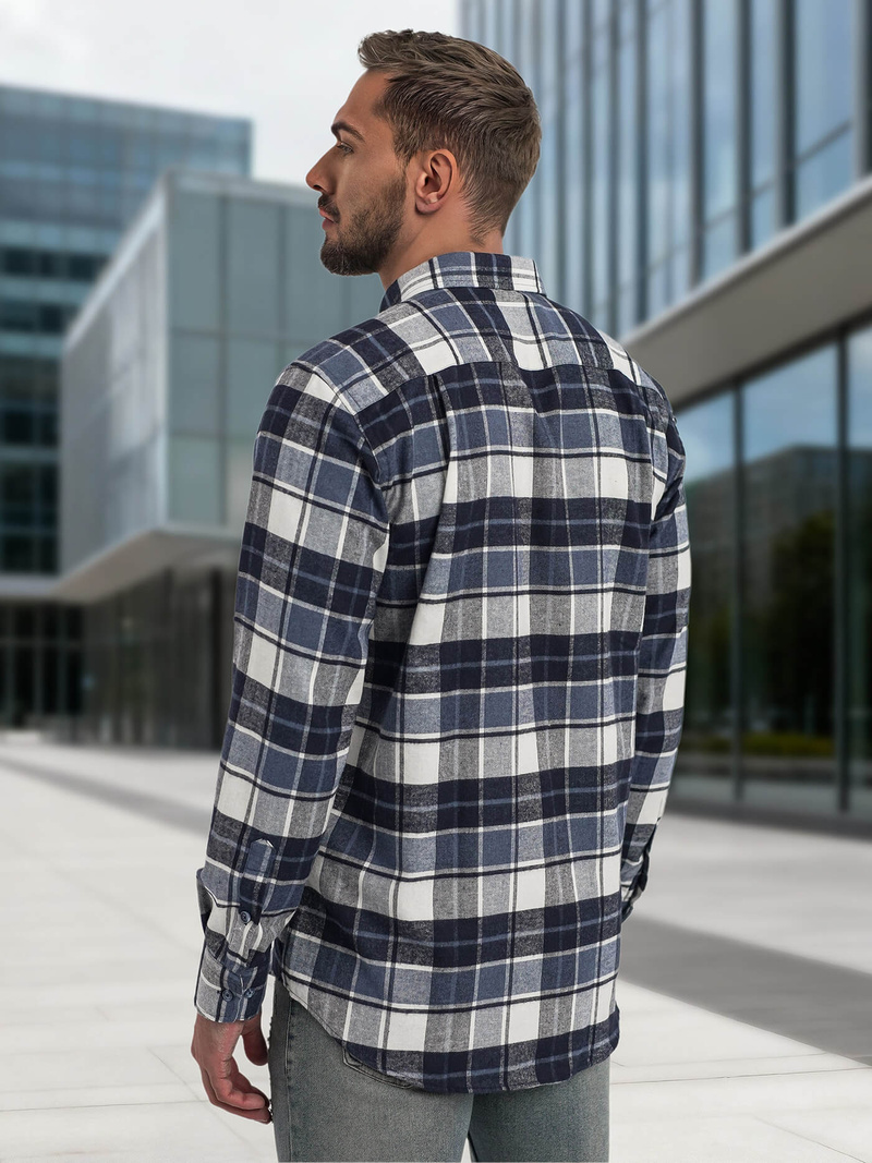 Camisa de hombre azul marino OZONEE V/V175