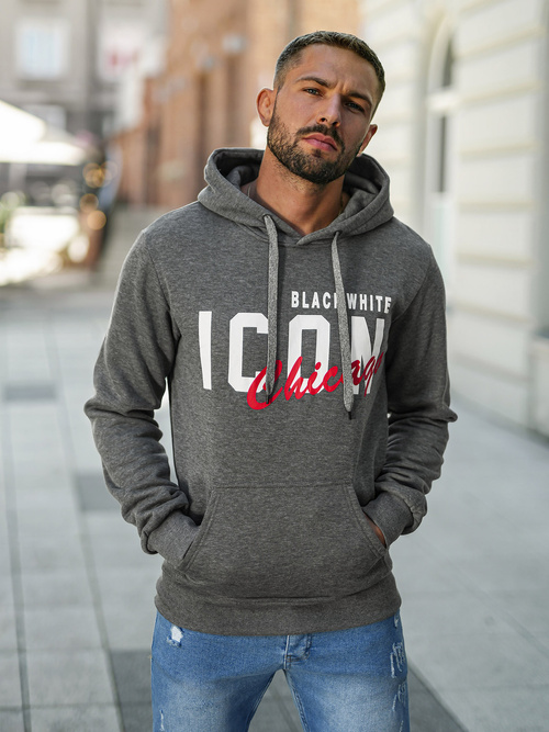 Sudadera de hombre grafito OZONEE JS/8B1736/5