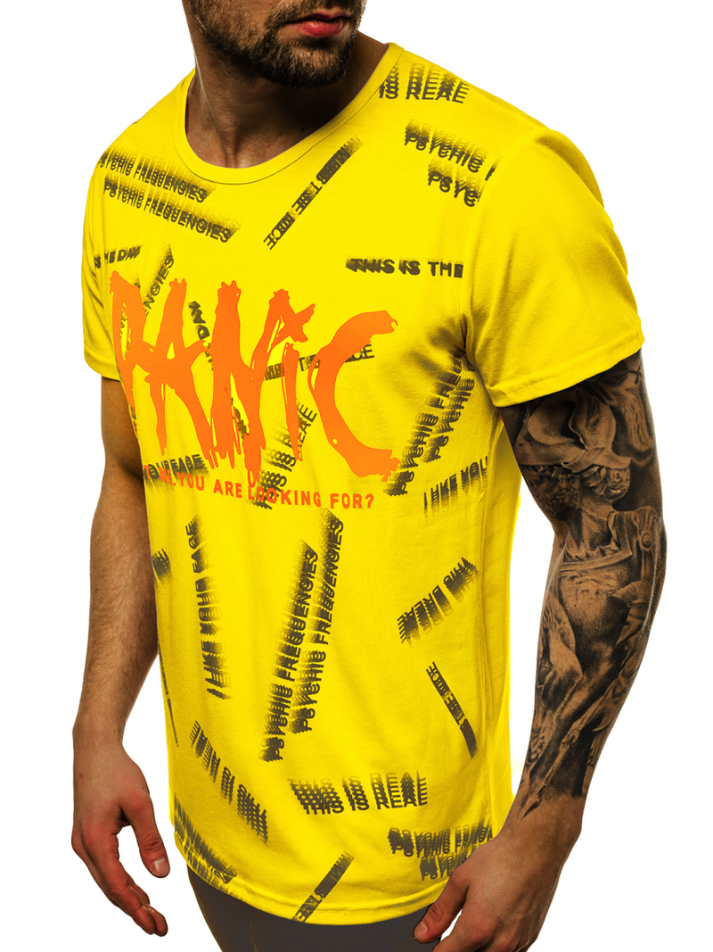 Camiseta de hombre amarillo OZONEE JS/KS1998
