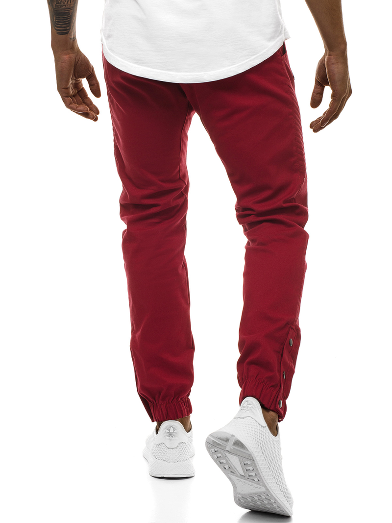 Pantalón chino jogger de hombre burdeos OZONEE A/0952