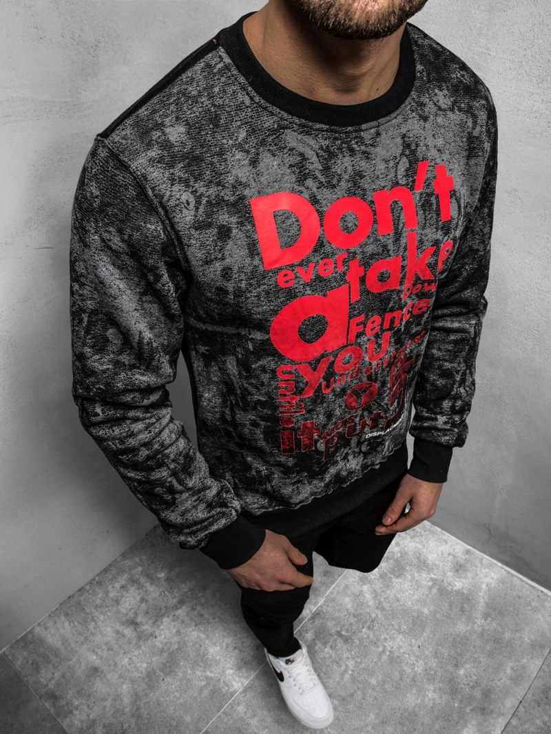 Sudadera de hombre grafito OZONEE JS/DD677Z