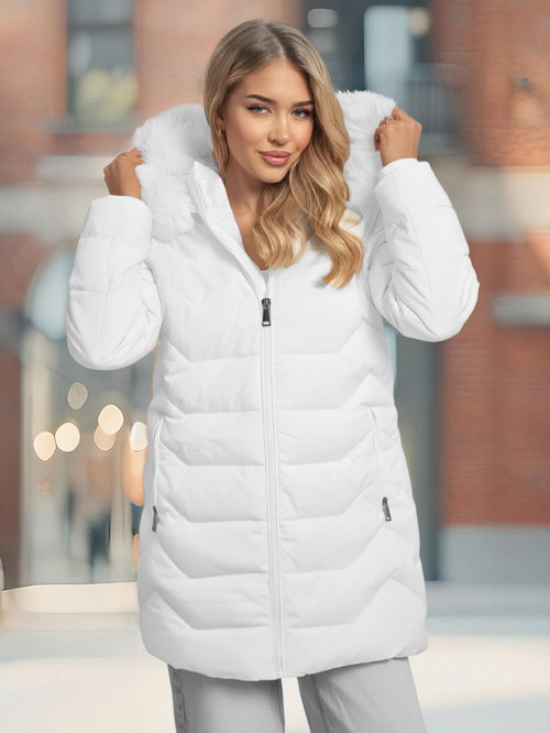 Chaqueta de mujer blanca OZONEE JS/16M9121/281Z
