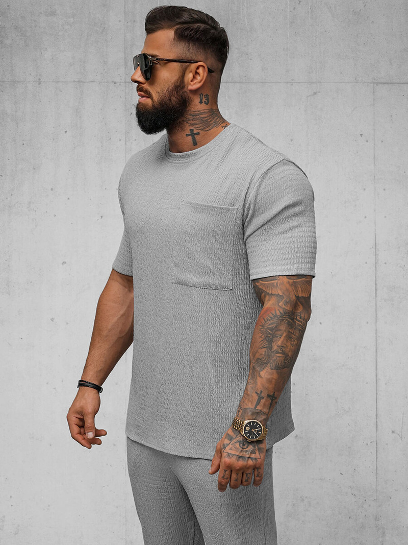 Camiseta de hombre gris OZONEE O/Y960T