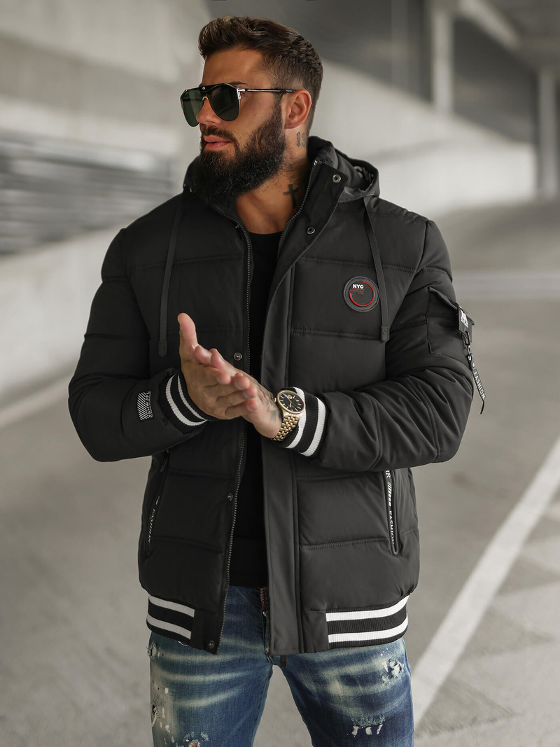 Chaqueta de hombre negra OZONEE JS/57M7501/392Z