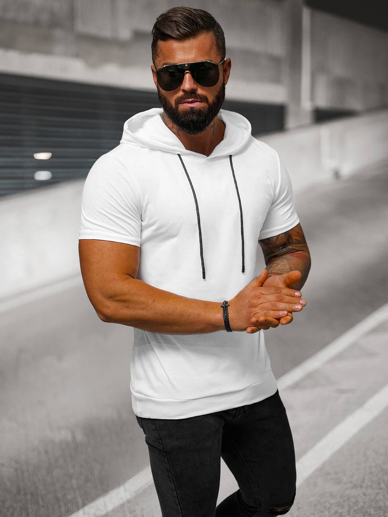 Camiseta de hombre blanco OZONEE JS/8T955/1