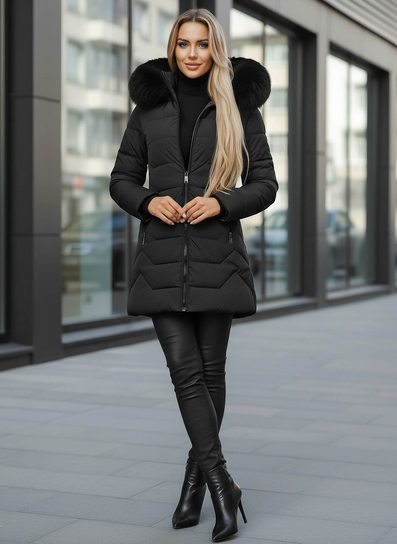 Chaqueta de mujer negra OZONEE JS/16M9121/392Z