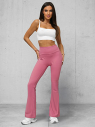 Leggings para mujer con piernas anchas rosa-oscuro OZONEE JS/17K588/111