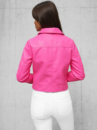 Chaqueta de cuero para mujer rosa OZONEE O/G117Z