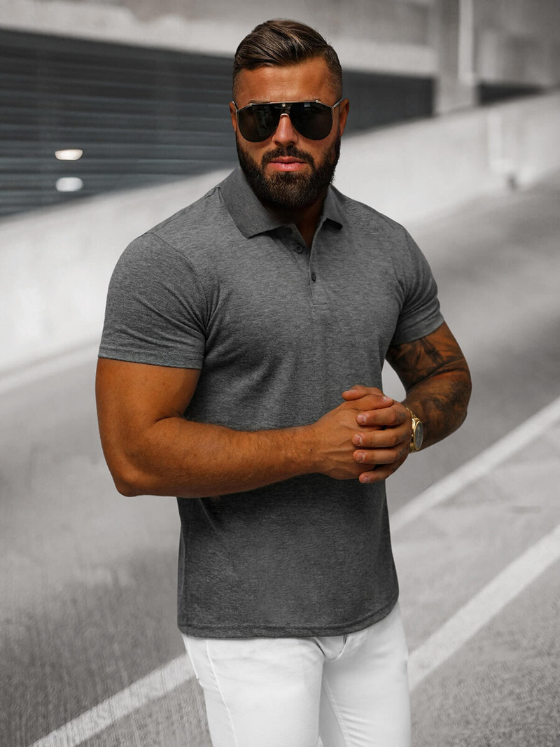 Polo de hombre grafito OZONEE JS/8T80/5Z