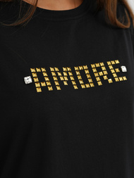 Camiseta de mujer negro-dorado OZONEE JS/YJ77716