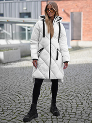 Chaqueta de mujer blanca OZONEE JS/5M3168/281Z