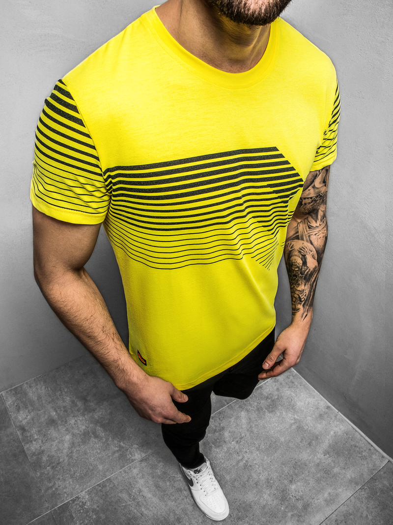 Camiseta de hombre amarilla OZONEE JS/KS2058Z