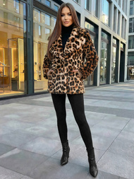 Chaqueta de mujer beige-marrón  OZONEE JS/61M8500/158Z