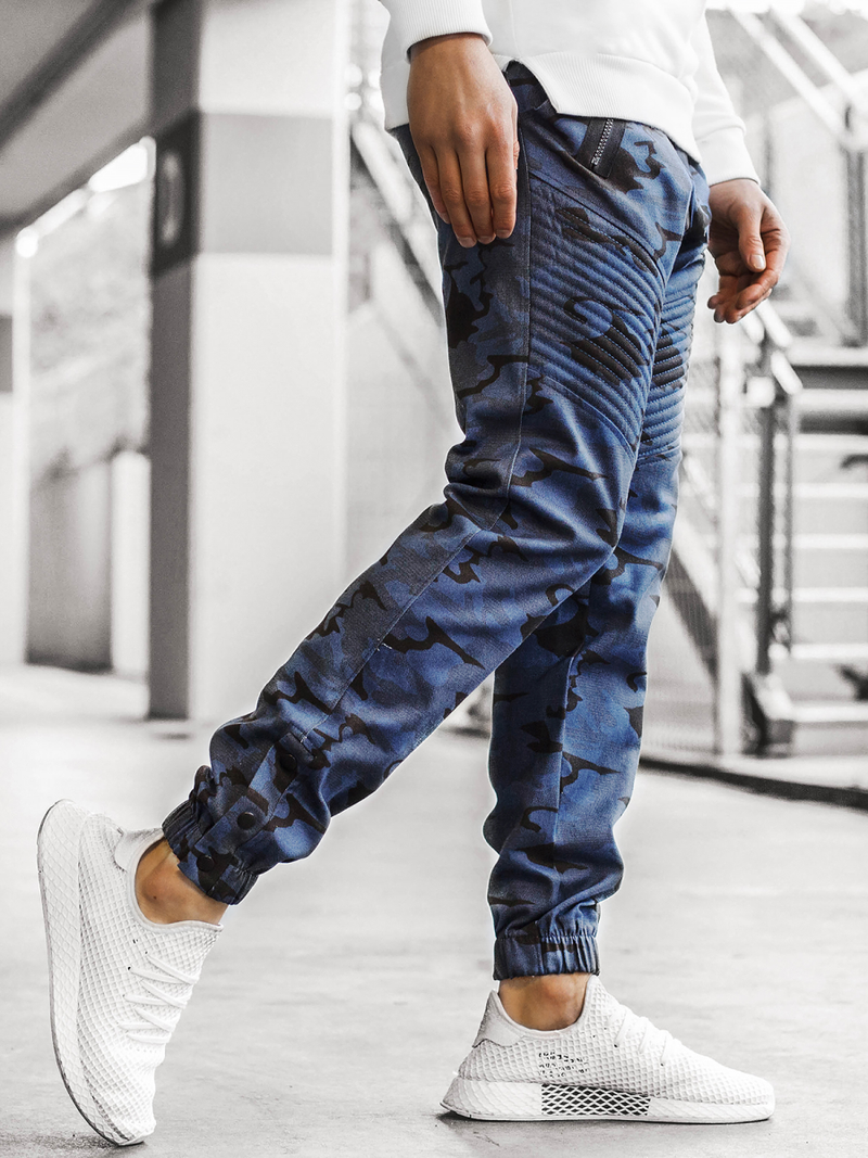 Pantalón chino jogger de hombre azul marino-camuflaje OZONEE A/0952