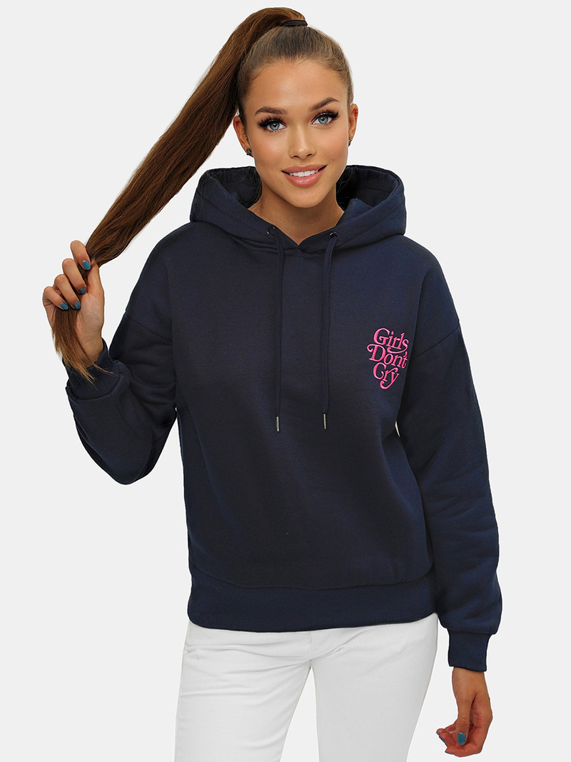 Sudadera de mujer azul marino OZONEE JS/B26013Z