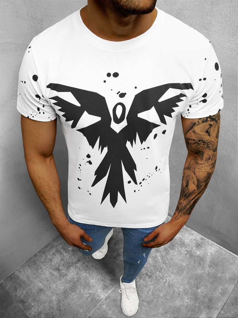 Camiseta de hombre blanco OZONEE O/1301