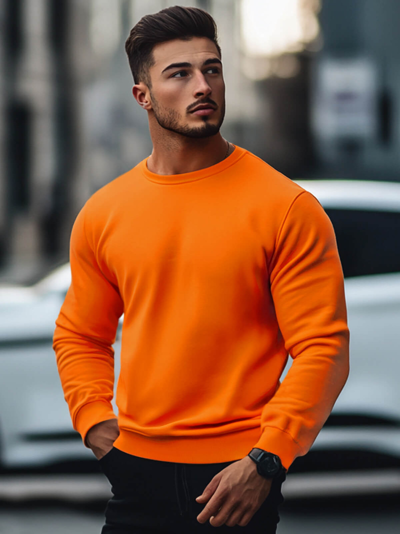 Sudadera de hombre naranja OZONEE JS/2001-10Z