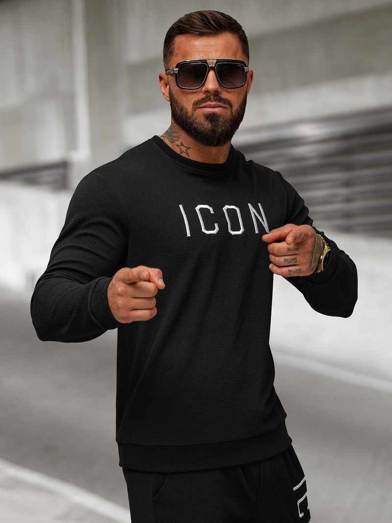 Sudadera de hombre negra OZONEE O/D7394