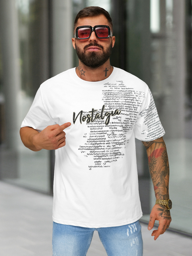 Camiseta de hombre blanco OZONEE O/YN2/631