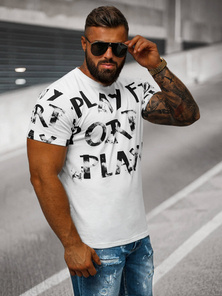 Camiseta de hombre blanca OZONEE O/8T1280/1