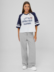 Camiseta de mujer blanco-azul marino OZONEE JS/R62493