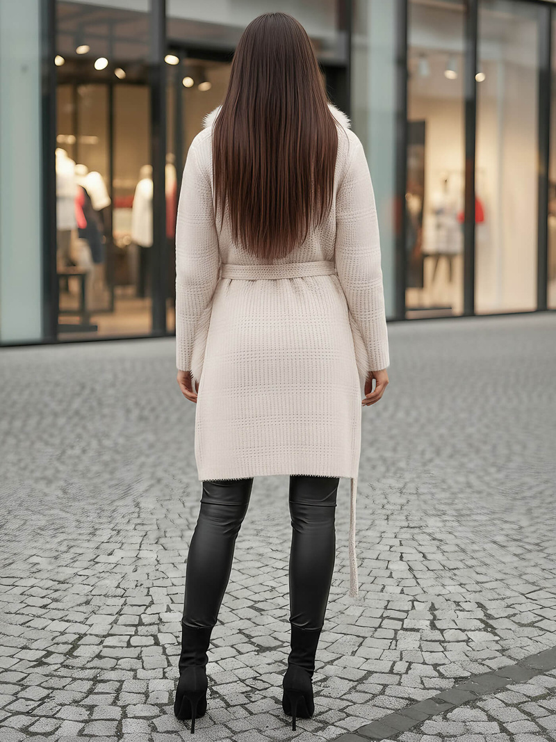 Abrigo de mujer beige OZONEE JS/53M5200/155Z