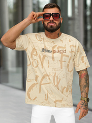 Camiseta de hombre beige OZONEE O/YN2/621