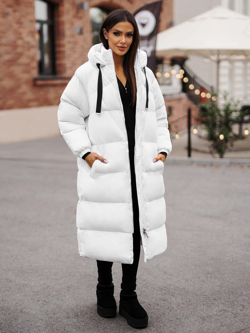 Chaqueta de mujer blanca OZONEE JS/5M3163/281Z