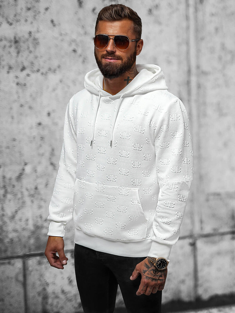 Sudadera de hombre blanco OZONEE JS/3B566