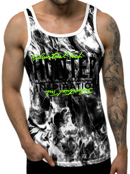 Camiseta sin mangas de hombre blanca OZONEE JS/SS11033