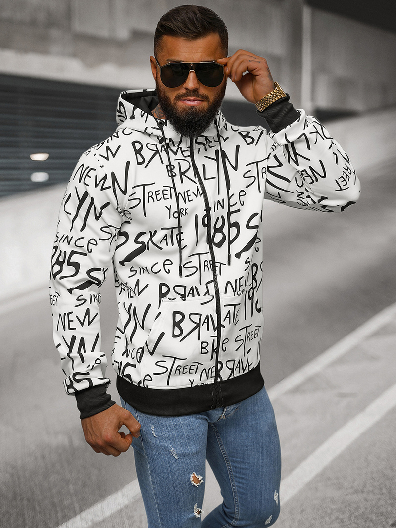 Sudadera de hombre blanca OZONEE JS/8B1175/1