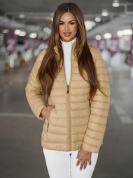 Chaqueta de mujer beige OZONEE JS/16M9111/254Z