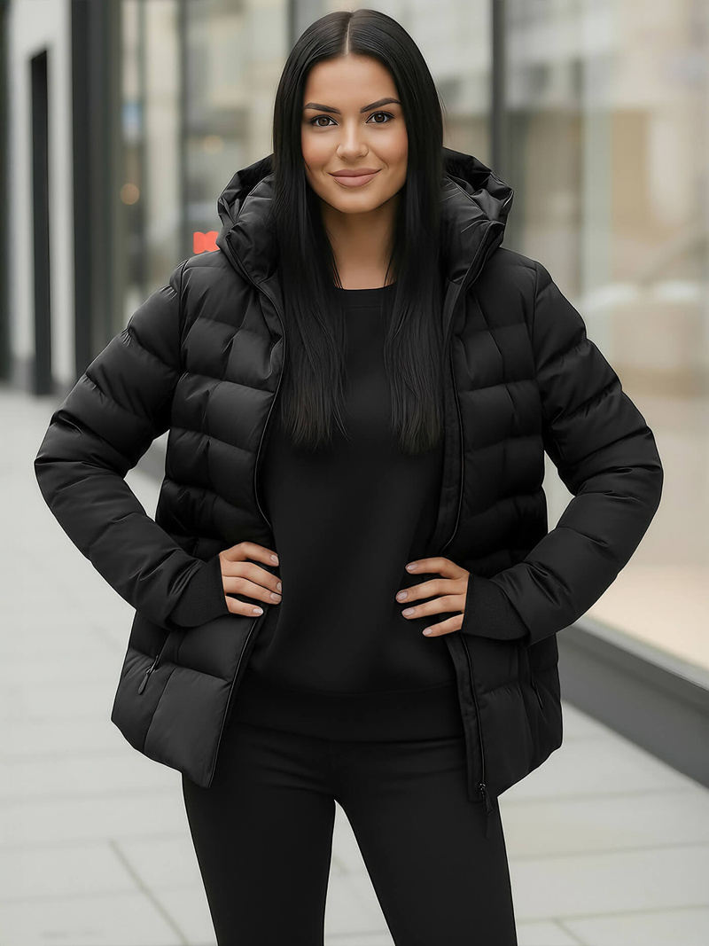 Chaqueta de mujer negra OZONEE JS/M769/392