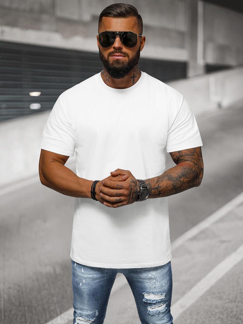 Camiseta de hombre blanco OZONEE NB/MT3098