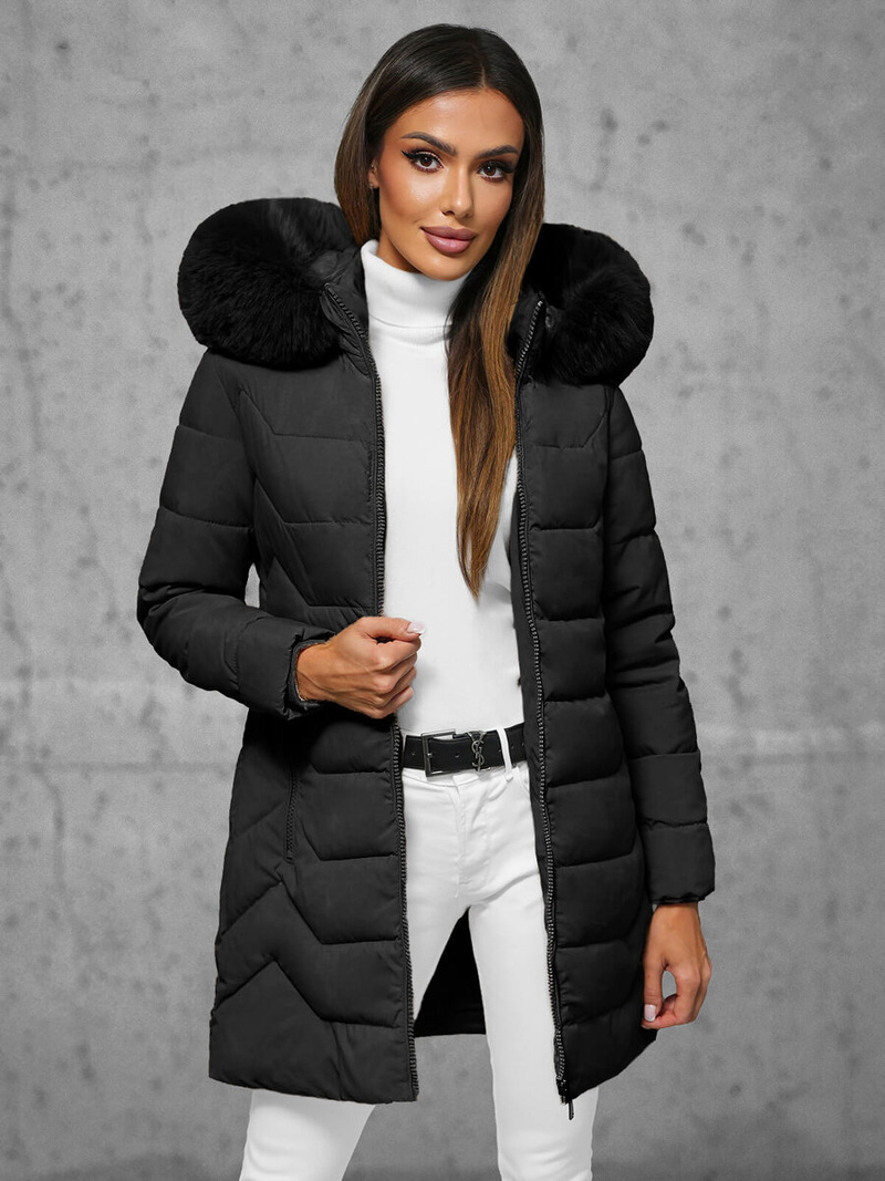 Chaqueta de mujer negra OZONEE JS/16M9121/392