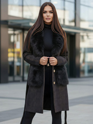 Abrigo de mujer negras OZONEE JS/53M5200/1Z