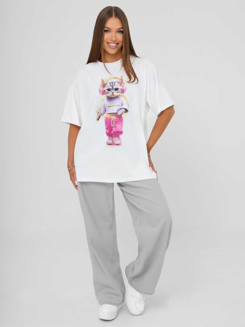 Camiseta de mujer blanco OZONEE DJ77423