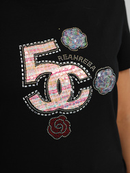 Camiseta de mujer negra OZONEE JS/95T2552/3